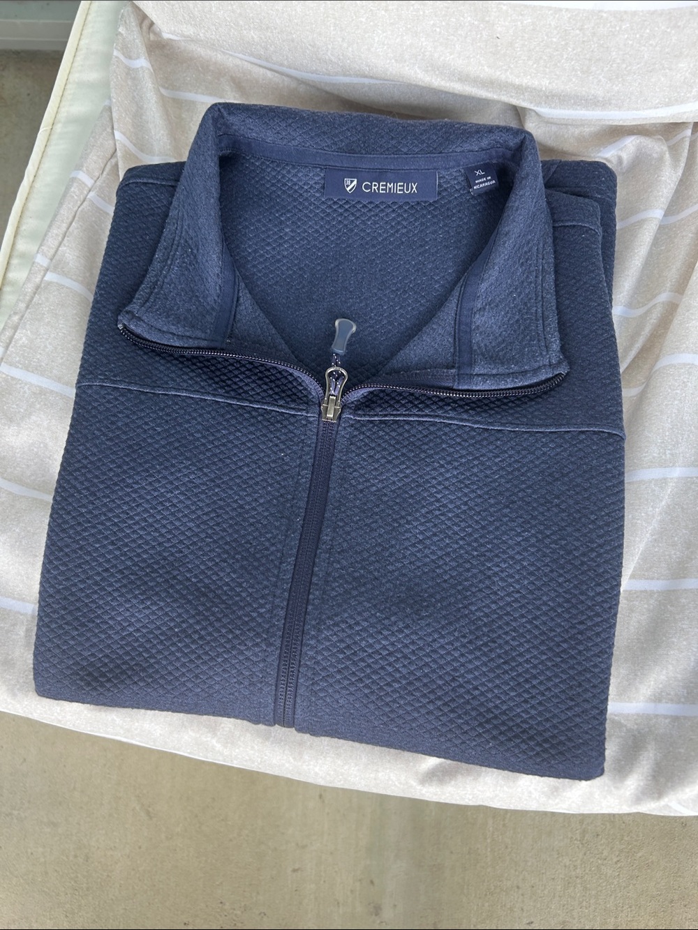 Daniel Cremieux Men's Dark Navy Quilted Full-Zip Sweater